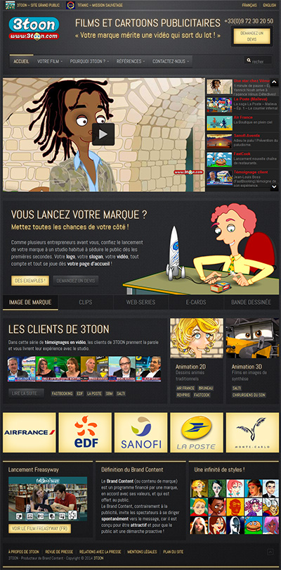 3TOON version professionnelle (Dessins animés publicitaires, Brand content, web-séries, marketing viral, buzz, advertainment)